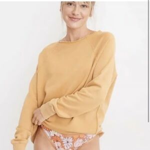 Aerie yellow everyday kickback crew neck sweater L oversized  new with tags